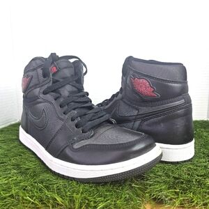 Jordan 1 Retro High Black Satin Gym Red | 8.0
